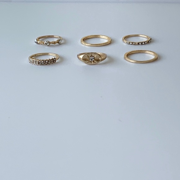 Trending bohemian crystal gold star gem ring set - Picture 3 of 4